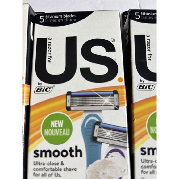 Bic For US 5 Blade 2 Razor 5 Titanium Flex Blades Shave Rubber Grip Smooth - Picture 4 of 4